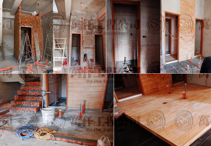 原本建設公司的這棟大樓一、二樓就”沒管道間”與”沒頂樓落水口”，經過萬仟規劃~新設立”管道間與頂樓直通下來的落水管(落水口)。(施工中)